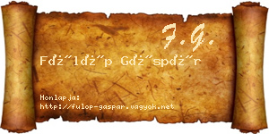Fülöp Gáspár névjegykártya